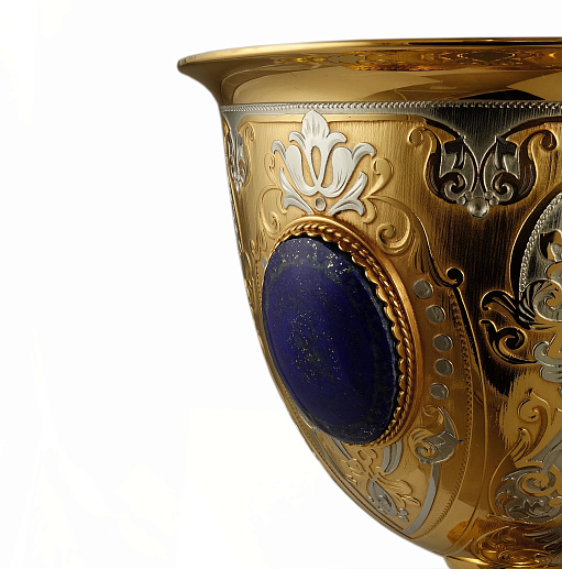 Эксклюзивный кубок для вина "Лазурит". Златоуст купить с доставкой Эксклюзивный кубок для вина "Лазурит". Златоуст