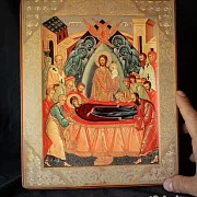 В подарок: Икона "Успение Богородицы" дерево, ручная работа — фотография 1