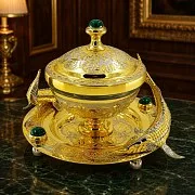Икорница "Малахит" Златоуст — необычный подарок — фотография 1