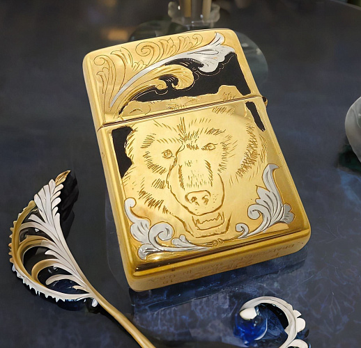 Зажигалка Zippo с гравировкой "Медведь". Златоуст купить с доставкой Зажигалка Zippo с гравировкой "Медведь". Златоуст