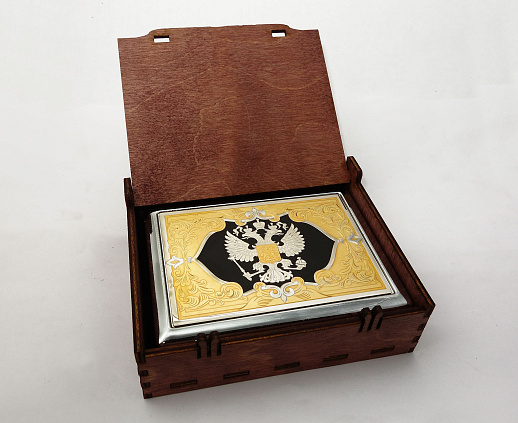 Дорогой портсигар "Орел" / на 9 сигарет. Златоуст
