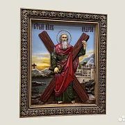 Подарочная святой Апостол Андрей икона резная из дерева — фотография 2