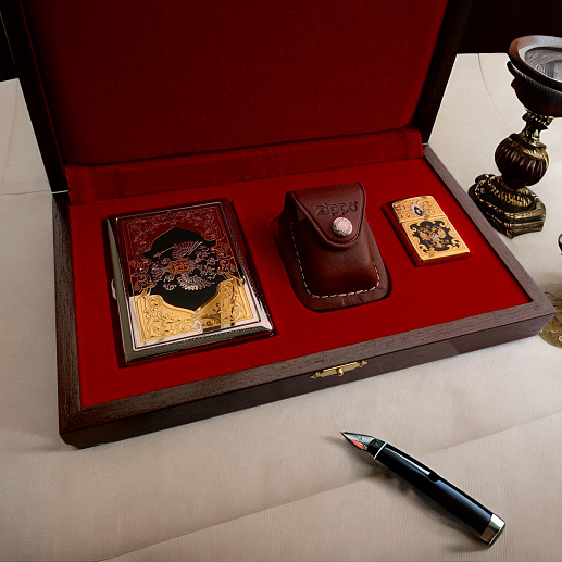 Набор "Портсигар, зажигалка, чехол". Златоуст купить с доставкой Набор "Портсигар, зажигалка, чехол". Златоуст