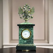 Часы «Презент. Российский герб» со змеевиком — красивый подарок — фотография 1