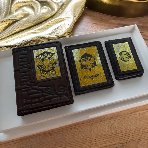Набор "Ежедневник, визитница кожаная, авто". Златоуст купить с доставкой Набор "Ежедневник, визитница кожаная, авто". Златоуст
