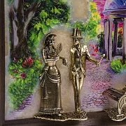 Картина «Вечерняя прогулка. Арфа» на ониксе с подсветкой — оригинальный подарок — фотография 5
