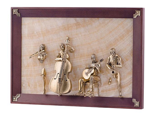 Бронзовая картина "Квартет" на ониксе купить с доставкой Бронзовая картина "Квартет" на ониксе